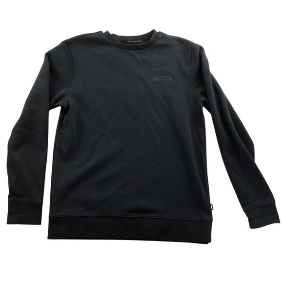 Vans Mens Sweatshirt Small Crewneck Long Sleeve Black Graphic Top Pullover Y2K - Picture 2 of 15